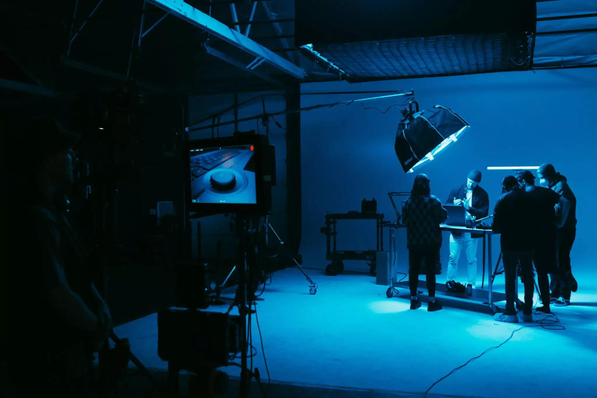 équipe de film en studio